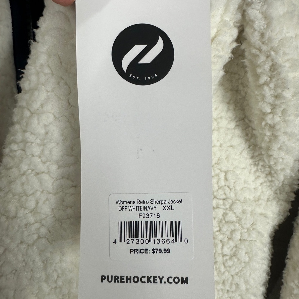 Pure Hockey Women's Retro Sherpa full zip Jacket,‎ sz 2X, NWT $80 - Picture 4 of 6